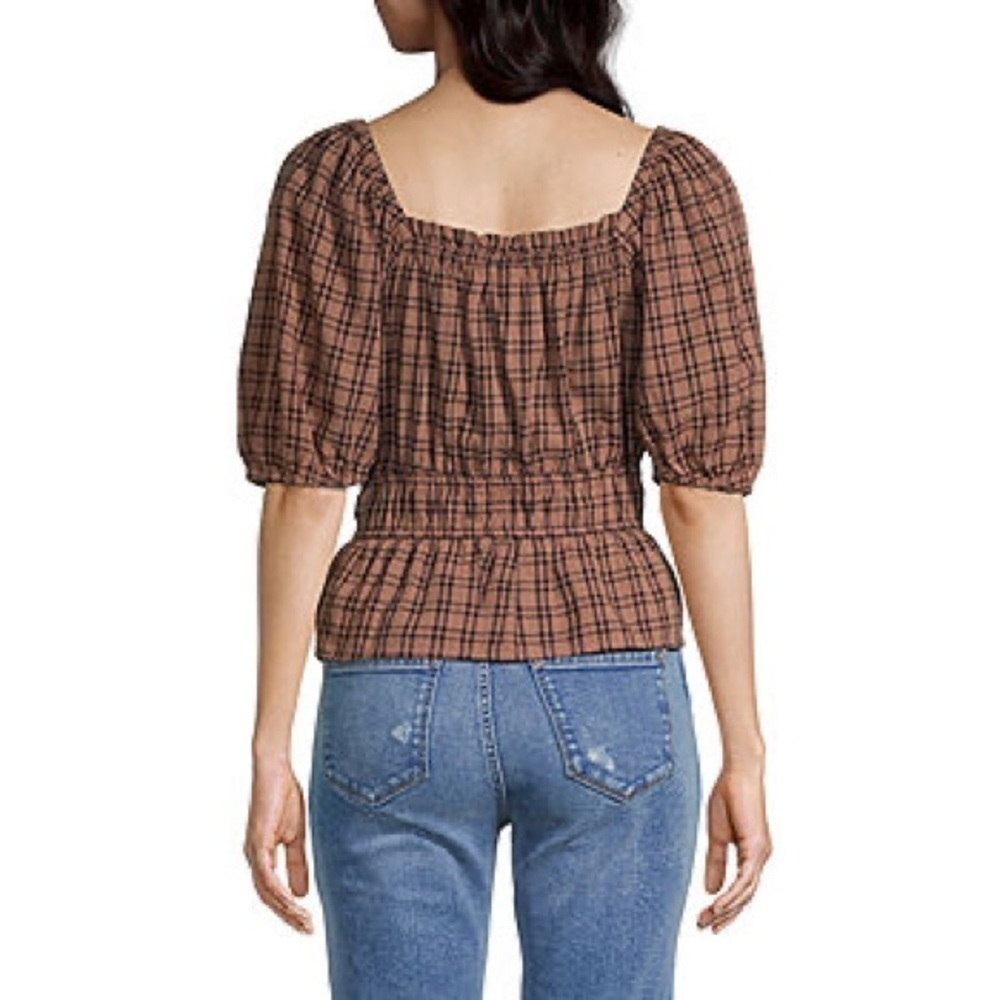 NWT a.n.a Womens Square Neck Elbow Sleeve Blouse - Picture 3 of 5